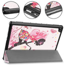 For Huawei MediaPad M5 Lite 10.0 inch Custer Painted PU Leather Case with Sleep / Wake-up Function & 3-Fold Holder(Elf Girl)