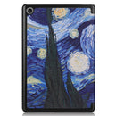 For Huawei MediaPad M5 Lite 10.0 inch Custer Painted PU Leather Case with Sleep / Wake-up Function & 3-Fold Holder(Starry Sky)