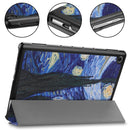 For Huawei MediaPad M5 Lite 10.0 inch Custer Painted PU Leather Case with Sleep / Wake-up Function & 3-Fold Holder(Starry Sky)