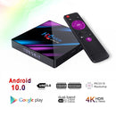 H96 Max-3318 4K Ultra HD Android TV Box with Remote Controller, Android 10.0, RK3318 Quad-Core 64bit Cortex-A53, 4GB+32GB, Support TF Card / USBx2 / AV / Ethernet, Plug Specification:EU Plug