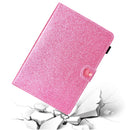 For 7 inch Universal Tablet PC Glitter Powder Love Buckle Horizontal Flip Leather Case with Holder & Card Slots(Pink)