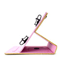 For 7 inch Universal Tablet PC Glitter Powder Love Buckle Horizontal Flip Leather Case with Holder & Card Slots(Pink)