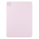For iPad Pro 12.9 inch(2020) Horizontal Flip Ultra-thin Double-sided Clip Non-buckle Magnetic PU Leather Tablet Case With Three-folding Holder & Sleep / Wake-up Function(Pink)