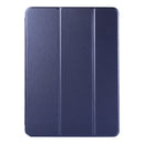 For iPad Pro 12.9 inch(2020) Horizontal Flip Ultra-thin Double-sided Clip Non-buckle Magnetic PU Leather Tablet Case With Three-folding Holder & Sleep / Wake-up Function(Dark Blue)