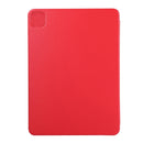 For iPad Pro 12.9 inch(2020) Horizontal Flip Ultra-thin Double-sided Clip Non-buckle Magnetic PU Leather Tablet Case With Three-folding Holder & Sleep / Wake-up Function(Red)