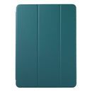 For iPad Pro 12.9 inch(2020) Horizontal Flip Ultra-thin Double-sided Clip Non-buckle Magnetic PU Leather Tablet Case With Three-folding Holder & Sleep / Wake-up Function(Dark Green)