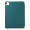 For iPad Pro 12.9 inch(2020) Horizontal Flip Ultra-thin Double-sided Clip Non-buckle Magnetic PU Leather Tablet Case With Three-folding Holder & Sleep / Wake-up Function(Dark Green)