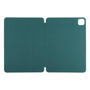 For iPad Pro 12.9 inch(2020) Horizontal Flip Ultra-thin Double-sided Clip Non-buckle Magnetic PU Leather Tablet Case With Three-folding Holder & Sleep / Wake-up Function(Dark Green)