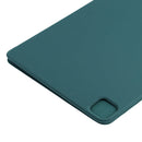 For iPad Pro 12.9 inch(2020) Horizontal Flip Ultra-thin Double-sided Clip Non-buckle Magnetic PU Leather Tablet Case With Three-folding Holder & Sleep / Wake-up Function(Dark Green)