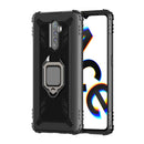 For OPPO Realme X2 Pro / Reno Ace Carbon Fiber Protective Case with 360 Degree Rotating Ring Holder(Black)
