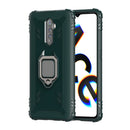 For OPPO Realme X2 Pro / Reno Ace Carbon Fiber Protective Case with 360 Degree Rotating Ring Holder(Green)
