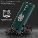 For OPPO Realme X2 Pro / Reno Ace Carbon Fiber Protective Case with 360 Degree Rotating Ring Holder(Green)