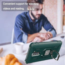 For OPPO Realme X2 Pro / Reno Ace Carbon Fiber Protective Case with 360 Degree Rotating Ring Holder(Green)