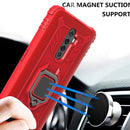 For OPPO Realme X2 Pro / Reno Ace Carbon Fiber Protective Case with 360 Degree Rotating Ring Holder(Red)