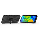 For Xiaomi Redmi Note 9 PC + TPU Anti-fall Protective Case with Ring Holder(Black)
