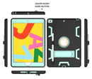 For iPad 10.2 Shockproof PC + Silicone Protective Case with Holder & Pen Slot(Black + Mint Green)