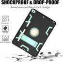For iPad 10.2 Shockproof PC + Silicone Protective Case with Holder & Pen Slot(Black + Mint Green)