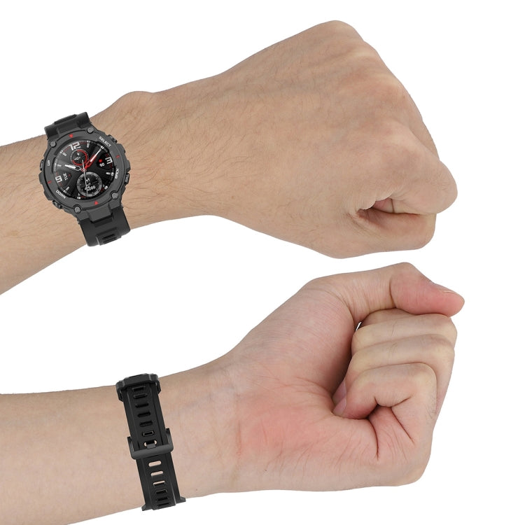 For Huami Amazfit T-Rex A1918 Tyrannosaurus Silicone Watch Band(Black)
