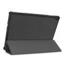 For Lenovo M10 FHD REL TB-X605FC Custer Pattern Pure Color Horizontal Flip Leather Case with Three-folding Holder & Wake-up / Sleep Function(Black)