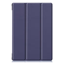For Lenovo M10 FHD REL TB-X605FC Custer Pattern Pure Color Horizontal Flip Leather Case with Three-folding Holder & Wake-up / Sleep Function(Dark Blue)