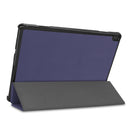 For Lenovo M10 FHD REL TB-X605FC Custer Pattern Pure Color Horizontal Flip Leather Case with Three-folding Holder & Wake-up / Sleep Function(Dark Blue)