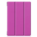 For Lenovo M10 FHD REL TB-X605FC Custer Pattern Pure Color Horizontal Flip Leather Case with Three-folding Holder & Wake-up / Sleep Function(Purple)