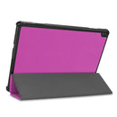 For Lenovo M10 FHD REL TB-X605FC Custer Pattern Pure Color Horizontal Flip Leather Case with Three-folding Holder & Wake-up / Sleep Function(Purple)