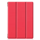 For Lenovo M10 FHD REL TB-X605FC Custer Pattern Pure Color Horizontal Flip Leather Case with Three-folding Holder & Wake-up / Sleep Function(Red)