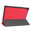 For Lenovo M10 FHD REL TB-X605FC Custer Pattern Pure Color Horizontal Flip Leather Case with Three-folding Holder & Wake-up / Sleep Function(Red)