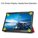 For Lenovo M10 FHD REL TB-X605FC Custer Pattern Pure Color Horizontal Flip Leather Case with Three-folding Holder & Wake-up / Sleep Function(Red)