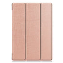 For Lenovo M10 FHD REL TB-X605FC Custer Pattern Pure Color Horizontal Flip Leather Case with Three-folding Holder & Wake-up / Sleep Function(Rose Gold)