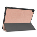 For Lenovo M10 FHD REL TB-X605FC Custer Pattern Pure Color Horizontal Flip Leather Case with Three-folding Holder & Wake-up / Sleep Function(Rose Gold)
