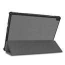 For Lenovo M10 FHD REL TB-X605FC Custer Pattern Pure Color Horizontal Flip Leather Case with Three-folding Holder & Wake-up / Sleep Function(Grey)