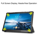 For Lenovo M10 FHD REL TB-X605FC Custer Pattern Pure Color Horizontal Flip Leather Case with Three-folding Holder & Wake-up / Sleep Function(Grey)