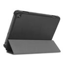 For Kindle Fire HD 8 (2020) Custer Pattern Pure Color Horizontal Flip Leather Case with Three-folding Holder & Wake-up / Sleep Function(Black)