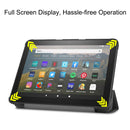 For Kindle Fire HD 8 (2020) Custer Pattern Pure Color Horizontal Flip Leather Case with Three-folding Holder & Wake-up / Sleep Function(Black)