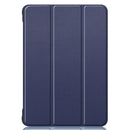 For Kindle Fire HD 8 (2020) Custer Pattern Pure Color Horizontal Flip Leather Case with Three-folding Holder & Wake-up / Sleep Function(Dark Blue)