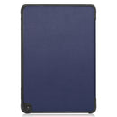 For Kindle Fire HD 8 (2020) Custer Pattern Pure Color Horizontal Flip Leather Case with Three-folding Holder & Wake-up / Sleep Function(Dark Blue)