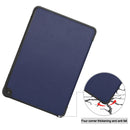 For Kindle Fire HD 8 (2020) Custer Pattern Pure Color Horizontal Flip Leather Case with Three-folding Holder & Wake-up / Sleep Function(Dark Blue)