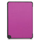 For Kindle Fire HD 8 (2020) Custer Pattern Pure Color Horizontal Flip Leather Case with Three-folding Holder & Wake-up / Sleep Function(Purple)