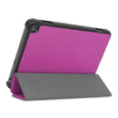For Kindle Fire HD 8 (2020) Custer Pattern Pure Color Horizontal Flip Leather Case with Three-folding Holder & Wake-up / Sleep Function(Purple)
