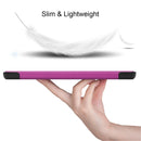 For Kindle Fire HD 8 (2020) Custer Pattern Pure Color Horizontal Flip Leather Case with Three-folding Holder & Wake-up / Sleep Function(Purple)
