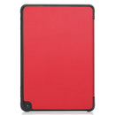 For Kindle Fire HD 8 (2020) Custer Pattern Pure Color Horizontal Flip Leather Case with Three-folding Holder & Wake-up / Sleep Function(Red)