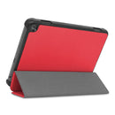 For Kindle Fire HD 8 (2020) Custer Pattern Pure Color Horizontal Flip Leather Case with Three-folding Holder & Wake-up / Sleep Function(Red)