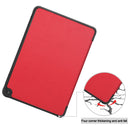 For Kindle Fire HD 8 (2020) Custer Pattern Pure Color Horizontal Flip Leather Case with Three-folding Holder & Wake-up / Sleep Function(Red)