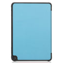For Kindle Fire HD 8 (2020) Custer Pattern Pure Color Horizontal Flip Leather Case with Three-folding Holder & Wake-up / Sleep Function(Blue Sky)