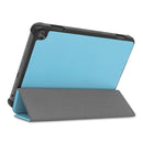 For Kindle Fire HD 8 (2020) Custer Pattern Pure Color Horizontal Flip Leather Case with Three-folding Holder & Wake-up / Sleep Function(Blue Sky)