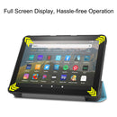 For Kindle Fire HD 8 (2020) Custer Pattern Pure Color Horizontal Flip Leather Case with Three-folding Holder & Wake-up / Sleep Function(Blue Sky)