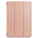 For Kindle Fire HD 8 (2020) Custer Pattern Pure Color Horizontal Flip Leather Case with Three-folding Holder & Wake-up / Sleep Function(Rose Gold)
