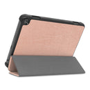 For Kindle Fire HD 8 (2020) Custer Pattern Pure Color Horizontal Flip Leather Case with Three-folding Holder & Wake-up / Sleep Function(Rose Gold)